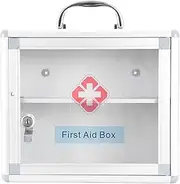 TENOL Wall Mount Aid Cabinet Storage Case Multipurpose Easy Installation Dustproof Aid Box Organizer for Bathroom Home, S