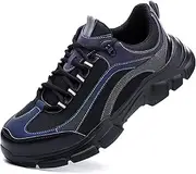 [BIAJIAZHUA] Steel Toe Shoes Comfortable Lightweight Breathable,Steel Toe Boots Slip Resistant Waterproof,Steel Toe Work Boots Anti-Puncture Anti-Smash Anti-Colision Anti-Stress(5.5)