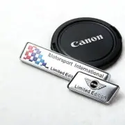 MINI CAR 2 PCE METAL STICK ON EMBLEM BADGE BONNET BOOT