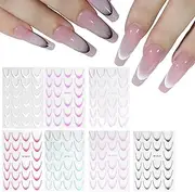 French Nail Stickers - 7 Sheets French Manicure Nail Stickers | Gradient Nail Stickers | Adhesive French Tip Decals | French Manicure Nail Sticker | French Nail Adhesive Stickers for Home Salon