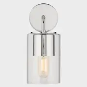 Fifth and Main Lighting Luca 1-Light Polished Nickel Wall Sconce w/ Clear Glass