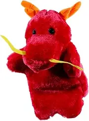 BRIGHTFUFU Chinese Dragon Hand Puppet Plush Storytelling Puppet Interactive Role Play Accessory for Engaging Imagination Activities Safe Material