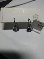 LARA ROES STERLING SILVER SWAROVSKI CRYSTALS DANGLE SPARKLY HEARTSHAPE EARRINGS