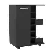 Bar Cart Black MDF