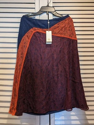 TORY BURCH Kaisa colour block lace skirt Size 2