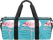 EGGDIOQ Light Pink Flamingo Designed Travel Duffel Bag Luggage Tote Bag Gym Sports Bag for Man Women