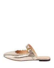 Sold Out!New Chloe Lauren Flat Leather Mary Jane Slide Grey Glitter 9B/39EU $520