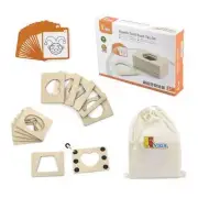 Draw MAGNETIC STENCILS Board 12pcs Set Learn SHAPES Educational Wooden Kids Toy