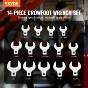 Crowfoot Wrench Set, 1/2" Drive 14-Piece SAE (1-1/16" - 2") Crows Foot Wrench Set with Storage Tray, 40CR Material with Laser Etched Sizing, for Mechanical Maintenance or Repairs