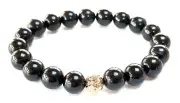 Black Tourmaline & Lava Bead Stretch Bracelet | Capricorn, Libra, Scorpio