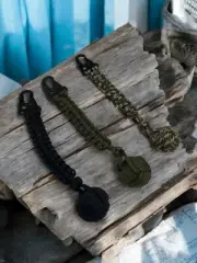Monkey Fist Paracord Keychain Steel Ball Bearing (Set of 3)