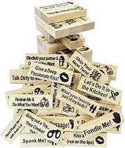 Tower Stack Game for Couples - Wooden Naughty Fun Stacking Blocks for Adults - Date Night Activities, Drinking Game, Bedroom Games (48 Pcs)