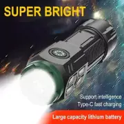 Three-Eyed Mini Flashlight,USB Rechargeable LED Flashlight Outdoor Camping 2024
