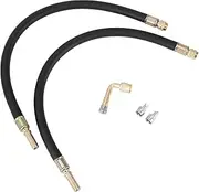 X AUTOHAUX 1Set 90 Degrees Copper Tire Valve Extension with Flexible Plastic 300mm Tire Valve Stem Extension for Car Motorcycle RV Truck Bike
