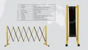 Extendable Mobile Security Gate Retractable Traffic Fence Metal Barrier 350*95cm