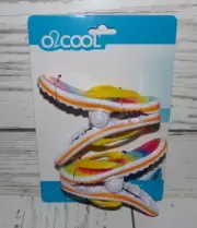 2 - O2COOL Multi Color Flip Flop Beach Towel Boca Clips