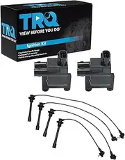 TRQ Ignition Coils Spark Plug Wires Kit Compatible with 1997 Toyota Tacoma