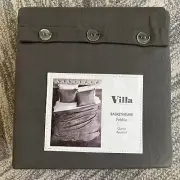 Villa Basketweave Pebble Gray Queen Bedskirt NWT