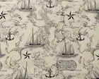Nautical, White, Table Runner, Dresser Scarf, 42”L X 14”W Unlined, Hemmed Edges