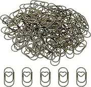 uxcell Paper Clip Heart-Shaped Cute Decorative Fun Clips Bookmarks 0.8 Inch Bronze Tone for Organize Office Home, Pack of 100