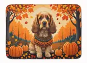 Cocker Spaniel Fall Memory Foam Kitchen Mat Machine Washable Anti-Fatigue Mat Cu