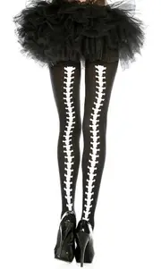 Vertebrae Backseam Womens Halloween Stockings