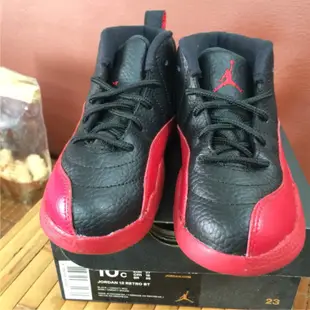 Jordan童鞋12代 黑紅 10c/16cm