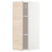 METOD wall cabinet with shelves, white/Askersund light ash effect, 30x37x80 cm