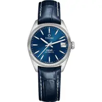 在飛比找ETMall東森購物網優惠-TITONI 梅花錶 宇宙系列經典復刻機械錶-藍x33.5m