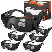 [OXG] Anti Fog Safety Glasses, ANSI Z87.1 Wraparound Safety Goggles UV Protection Eyewear Over The Glasses