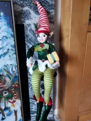 Cynthia Rowley Christmas Holiday Elf Shelf Sitter Doll 28" not Mark Roberts