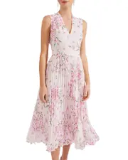 Hobbs London Veronica Pleated Midi Dress