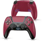 for PS5 Controller,Wireless Remote Compatible with PlayStation 5,PS4,PC,Supports 6-Axis Gyroscope,Turbo,Button Remapping,Vibration, Ergonomic Design,Type-C Fast Charging,3.5mm Audio Jack,Speaker,Red
