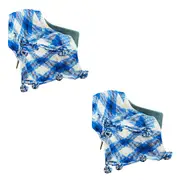 SOGA 2X 90x200cm Throw Blanket Blue Deep Sea Gradient Dyed Art Stylish Decorative Cozy