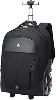 [DLUXCA] Backpacks with Wheels Big Round Travel Suitcase Waterproof and Breathable Wear Shoulder Bag Unisex (Color : Black, Size : 20 inches)