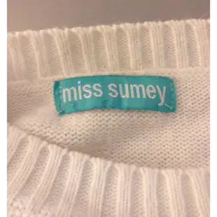 【上衣】miss sumey 白色素色長袖毛衣 寬袖 圓領
