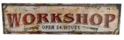 Workshop Metal Sign 76x21cm