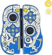 YOCORE Silicone Protective Skin Soft Shell Case Cover Compatible with Nintendo Switch Joy-Con Controllers,with 2 Thumb Grips,Shock-Absorption and Anti-Scratch (Inventec Blue)