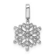Sterling Silver Rhod 0.15ct Blk u0026 Wht Dia. Reversible Snowflake Pendant