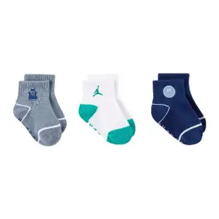 【NIKE 耐吉】短襪 Jordan Icon Patches 兒童款 藍 綠 灰 襪底防滑 小朋友 休閒襪 襪子(JD2413042TD-002)