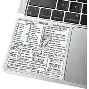 Mac OS Laptop Reference Keyboard Shortcut Sticker - White, No-Residue Adhesive, for 13-16-inch MacBook Air and Pro M1/M2 (1 PCS) [NBAOEM0189]