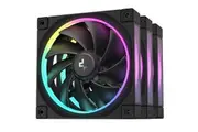 DeepCool FL12 3IN1 (3-Pack) 120mm Unique ARGB Fans, Low Noise, 4-pin PWM, Fluid Dynamic Bearing, Addressable RGB LED R-FL12-BKAPN3-G