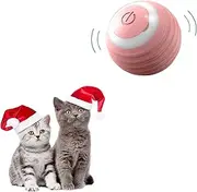 Cat Ball Toy for Indoor Cats, Smart Interactive Cat Toy with LED Light, Electric Rotating Smart Ball for Kitten and Adult Cats Playing, Durable and Safe. (Pink)