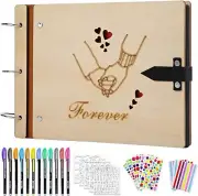 Love Scrapbook Wooden Photo Album"Hand in Hand" Valentines Scrap Book Memory ...