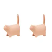 2x Urban Products Cat Pot Plant/Garden/Shelf Ornament Statue Decor Bisque 13cm