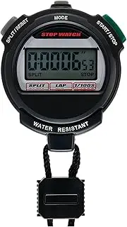 Stopwatch Waterproof Countdown Timer Lap Time Split Time Measurement Strap Black