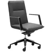 Mirage Executive Genuine Leather Medium Back Chair Black