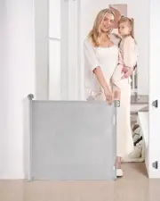 Likzest Retractable Baby Gate Mesh Baby and Pet Gate 33" Tall SH20.006DC - Gray