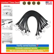 31" Rubber Tarp Straps with 150% Max Stretch, 100% EPDM Bungee Cords with Met...