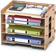 Booxihome Document Tray, Wooden Storage Compartment, Office Desk Letter Tray, File Tray, Paper Tray for A4 Paper Folder, Storage System Organiser